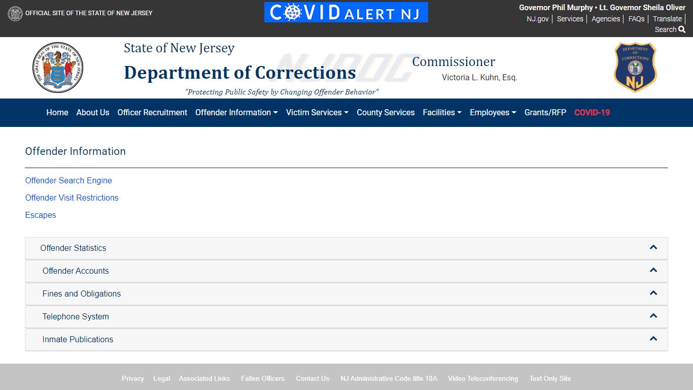 The Official Website for the New Jersey Department of Corrections ...