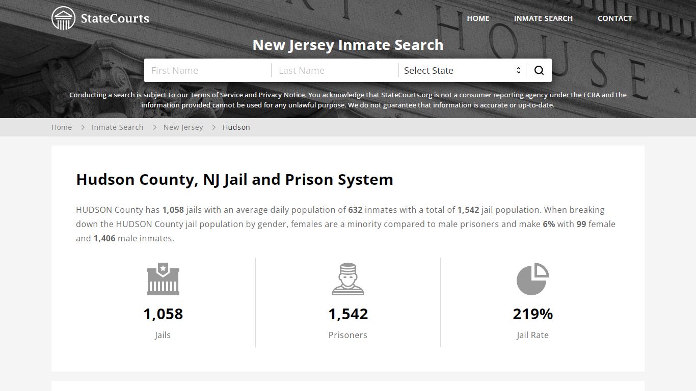 Hudson County, NJ Inmate Search - StateCourts